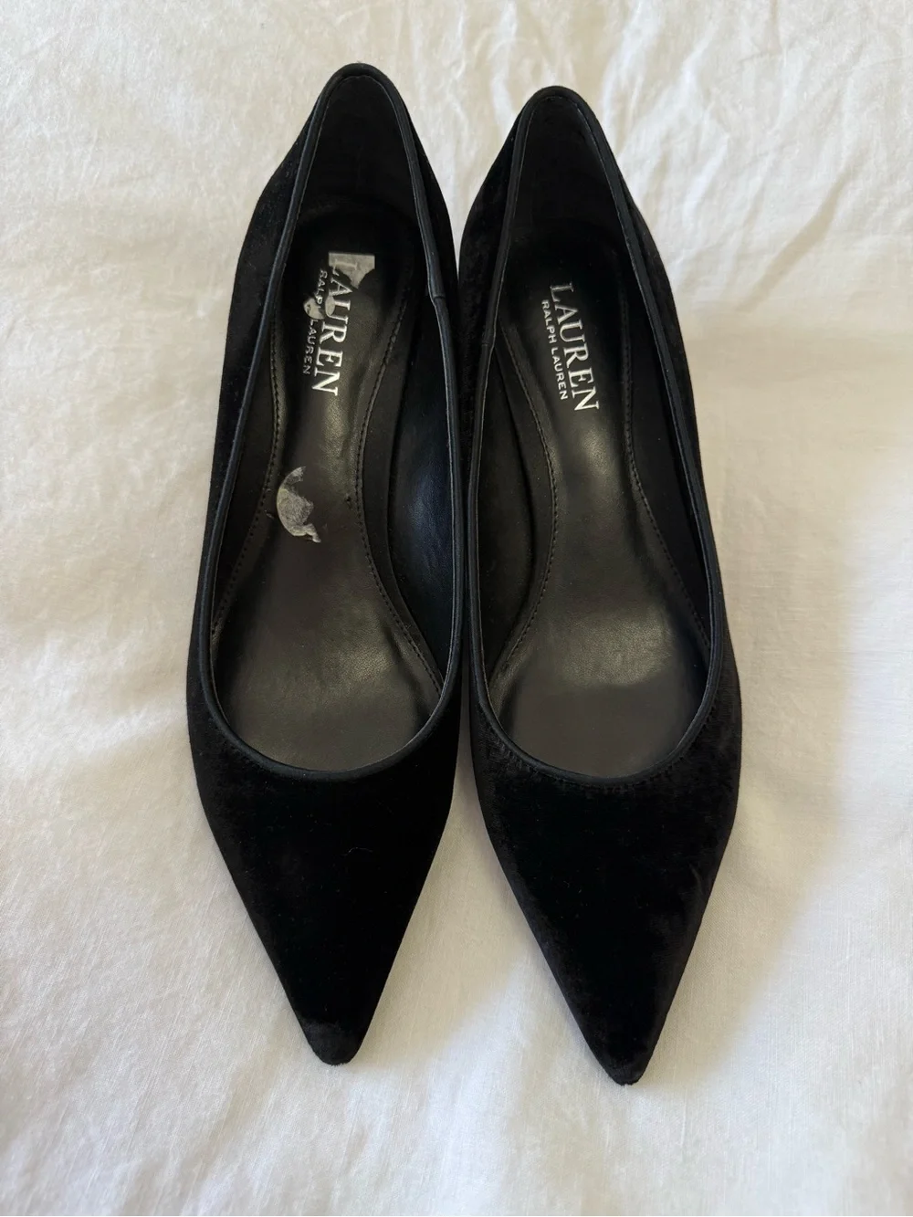 Ralph Lauren | Women’s 9 | Abbot Black Velvet Kitten Heels | Business Party